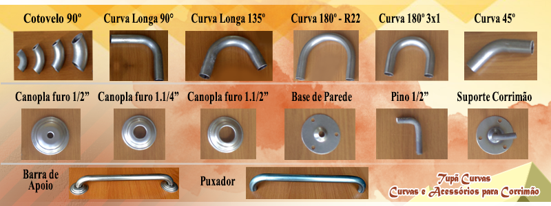 Tupã Curvas, Curvas e Acessórios para Corrimão, Canoplas e Suporte para Corrimão, Tupã-SP